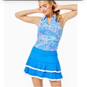 Lilly Pulitzer luxletic ZELA  Blue and White Tiered skort